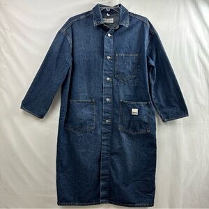 Gap Long Denim Jeans Coat Womens Size Large